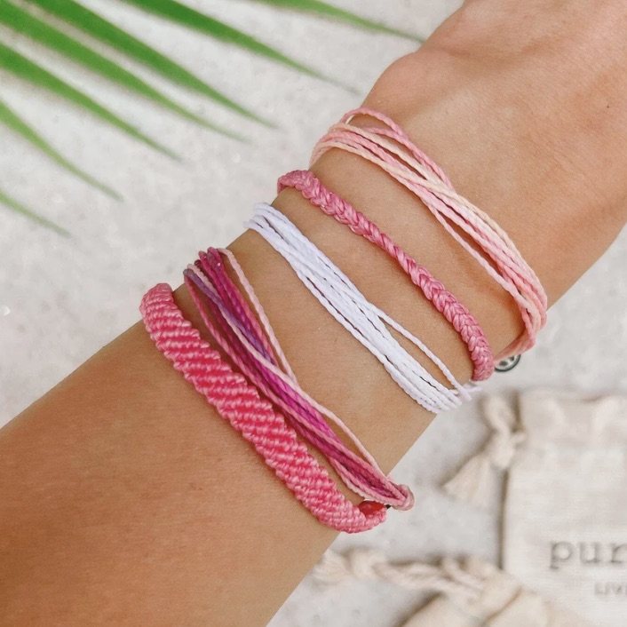 Pura Vida Raspberry Pink Thick Woven Bracelet 9$